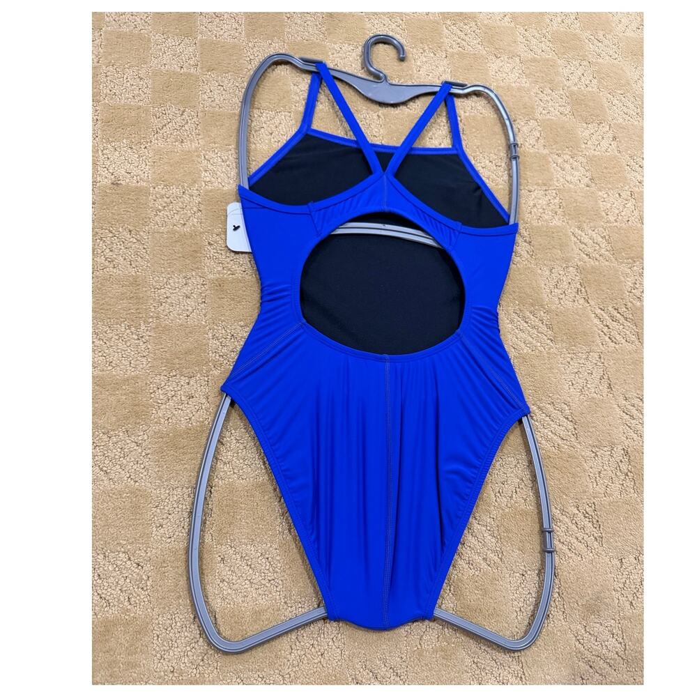 Dolfin Lifeguard One Piece Swimsuit Womens 32 Royal Blue Guard Cutout NWT - Picture 5 of 6